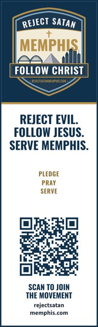 Narrow column – Reject Satan Memphis graphic, 1.5