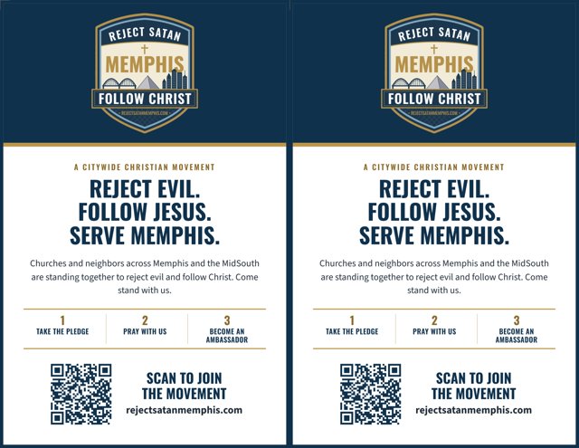 2 half sheets per page – Reject Satan Memphis graphic, Letter, landscape
