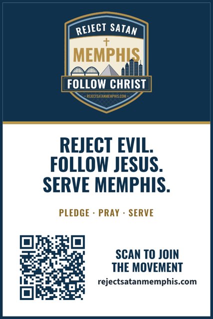 Quarter page – Reject Satan Memphis graphic, 2.5