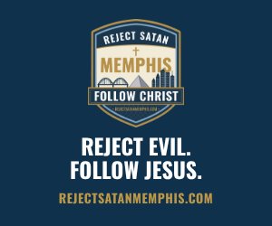Sidebar box – Reject Satan Memphis graphic, 300 × 250